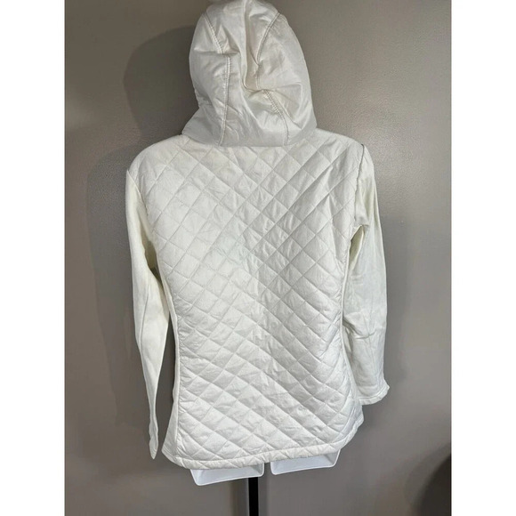Merrell Jacket Womens Size S White Quilted Hooded Zipper Pockets Full Zip - Picture 3 of 8